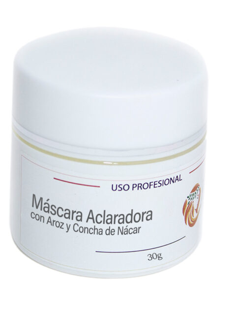 Máscara aclaradora con arroz y concha de nácar