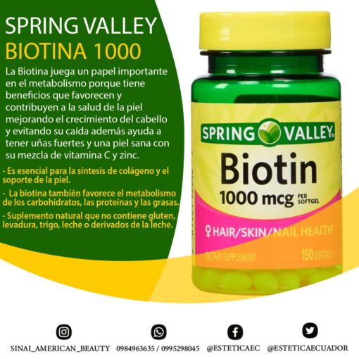 Spring Valley Biotina 1000mcg